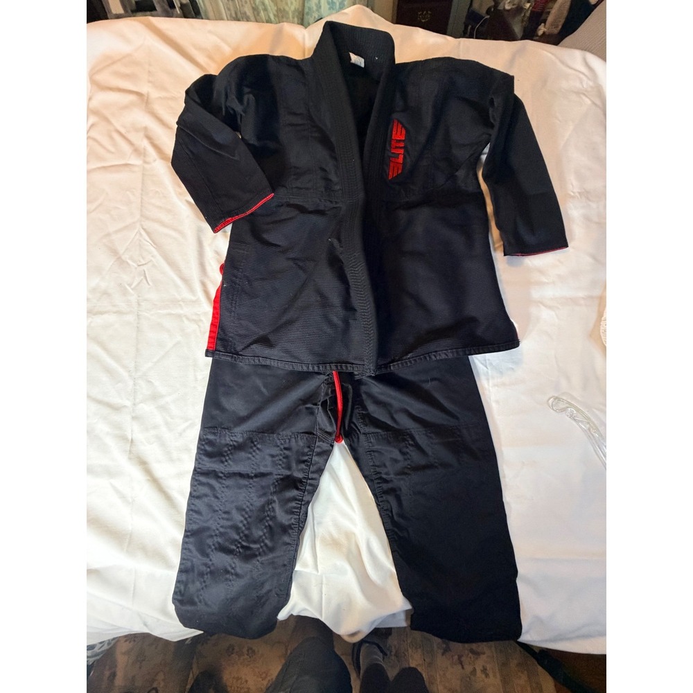 Elite Sports Women BJJ Gi Black Red Martial Arts Uniform Set F1 Jiu-Jitsu